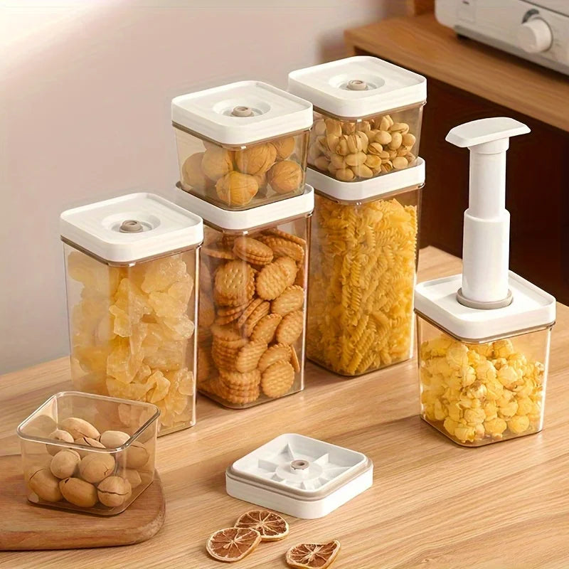 Vacuum Seal Container Moisture-Proof Food Storage Container with Dustproof Lid for Coffee Beans Cereals Rice Storage Box