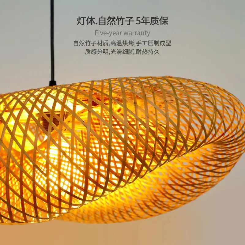 B&B Tea Room Private Room Rattan Chandelier Zen Wholesale Hotel Hot Pot Restaurant Japanese Bamboo Tea House Chinese Creativity