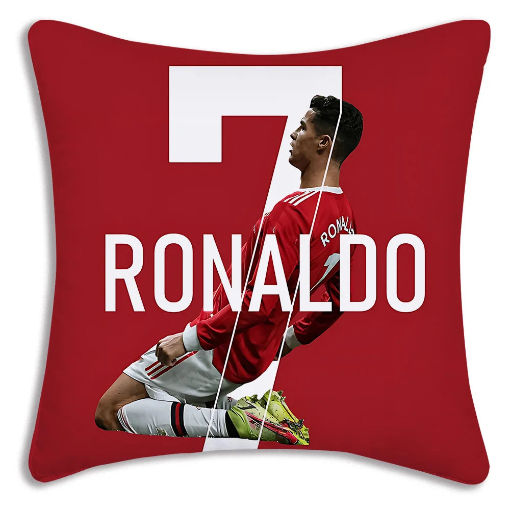 Pillow Covers Cartoon Sofa Decorative Home Double-sided Printing Short Plush Cute Cushion Football Star C Ronaldo Number 7 Cover