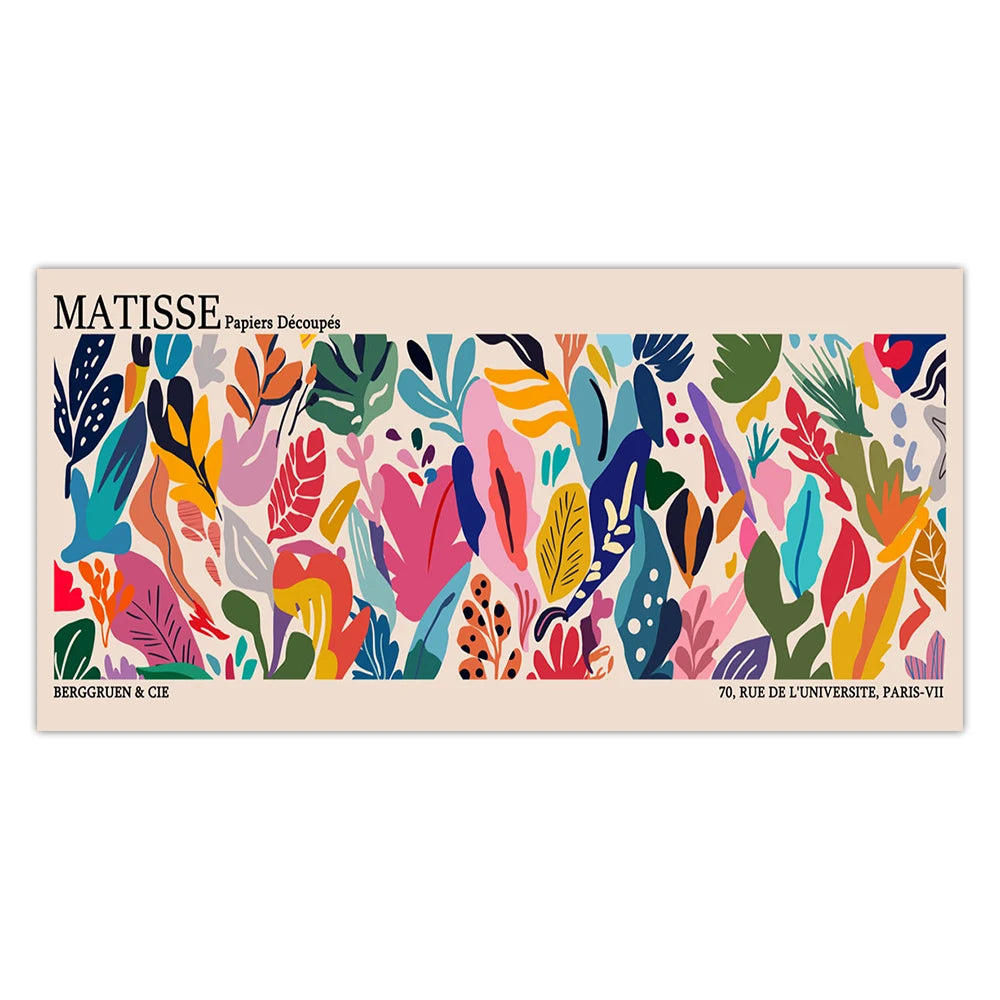 Large Matisse Bauhaus Geometric Leaves Exhibition Poster Abstract Canvas Painting Prints Minimalist Wall Art for Home Decor 1PC