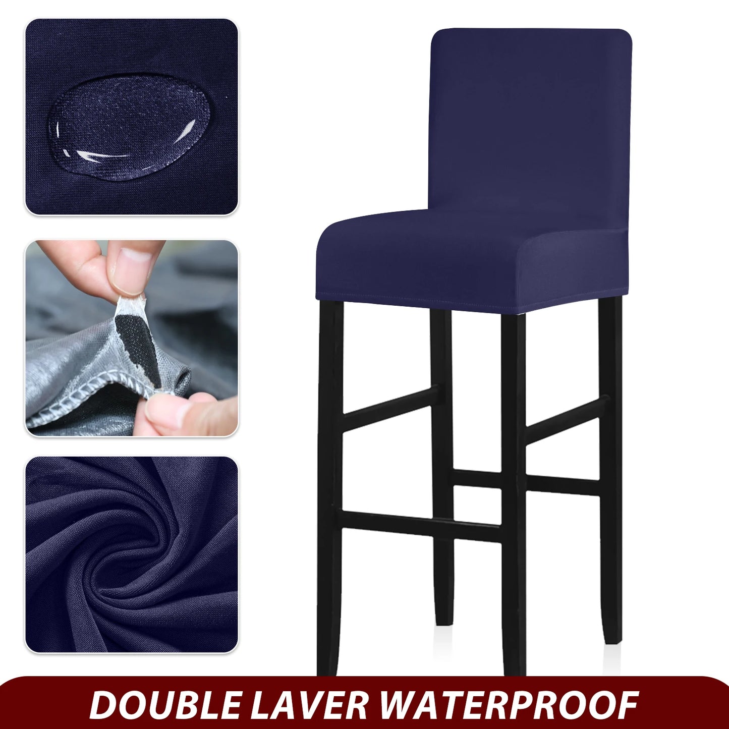 Real Waterproof Fabric Chair Cover Stretch Seat Chair Covers Ventilate Bar Chair Slipcover Universal Size Chair Cover For Room