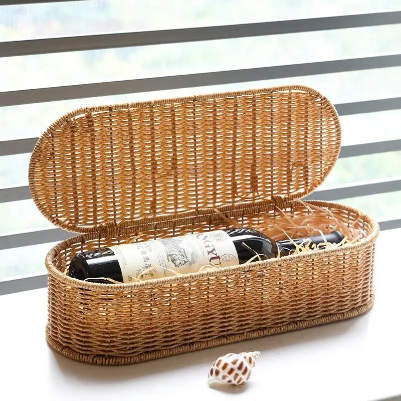 Bohemian Imitation Rattan Storage Basket Woven Dust-proof Frame Home Decoration Organizer