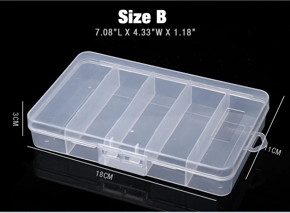 GOBASS Convenient Organizer Container Plastic Fishing Tackle Box 5 Grids Compartments Lure Hook Storage Case Fishing Accessories