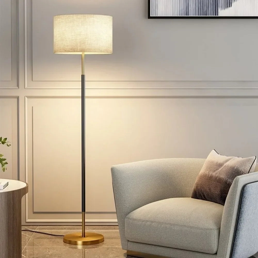 Modern Luxury Floor Lamp For Living room Sofa side Fabric lampshade Bedroom Bedhead Study decoration Standing lamp