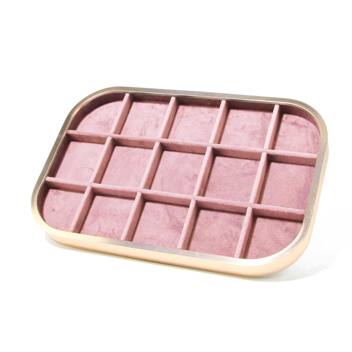 High-grade Metal-edged Jewelry Tray Inside Sufiber Velvet Jewelry Tray Necklace Ring Pendant Bracelet Storage Display Tray
