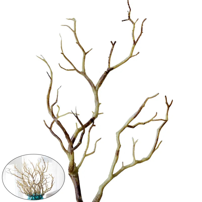 3PCS Artificial Branch Plastic Branch Fake Tree Branch Vase Decoration Dried Twigs Stems Antler Willow Dry Flower For Home
