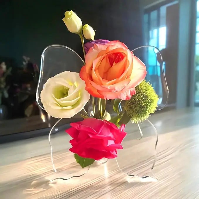 Acrylic Butterfly Frame Vase INS Modern Flower Vase Minimalist Clear Butterfly Vase Art Flower Holder Aesthetic Vase Home Decor