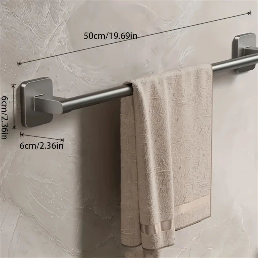 Bathroom Facilities Gun Gray Perforated Wall Mounted Bathroom Towel Bar Size 30 70cm Bathroom Slippers And Towels