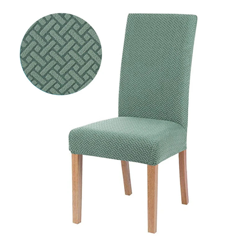 Jacquard Chair Cover for Dining Room Stretch Jacquard Dining Chair Cover Slipcover Elastic Spandex Kitchen Chair Cover