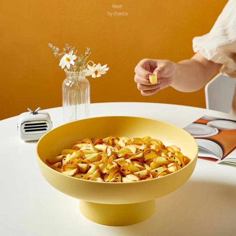 Fruit Vegetable Dish with Drainage Holes, Elegant Plastic Basket for Kitchen Counter/Table Centerpiece Decorative Storage Basket