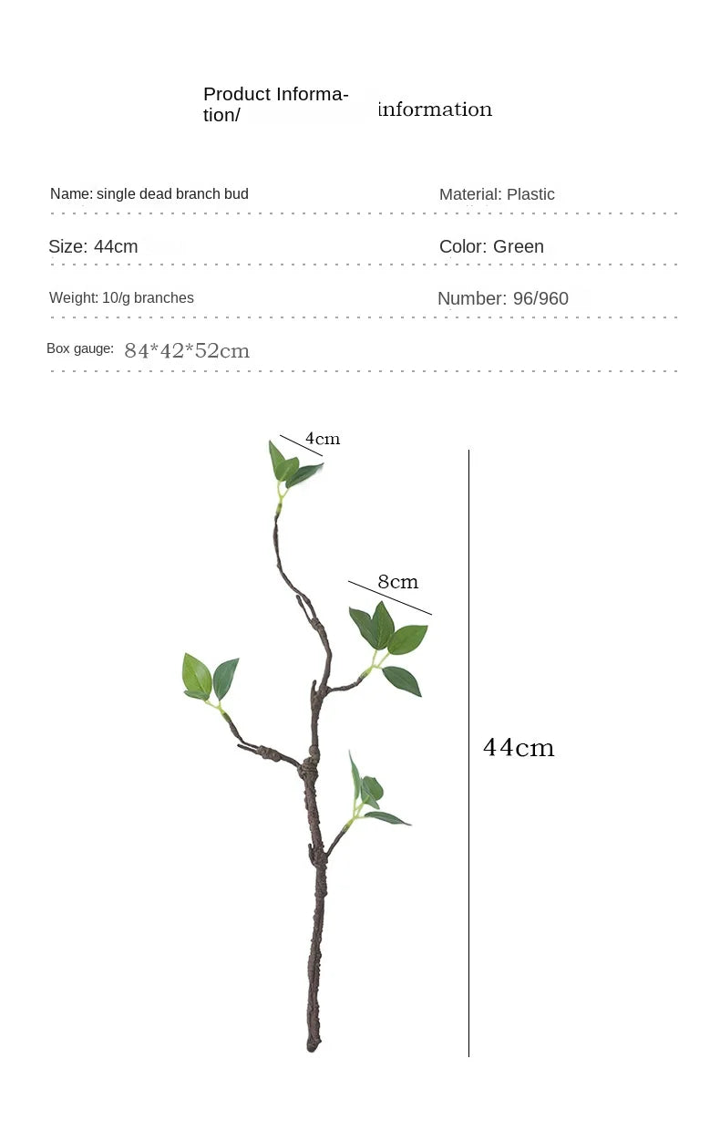44CM Artificial Green Plants Withered Branches Home Decorations Green Leaves Withered Vines Flower Arrangements Decoration