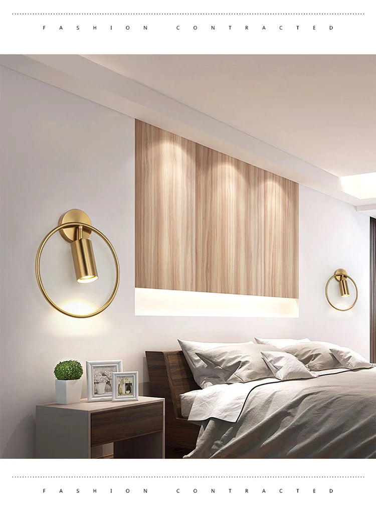 Nordic Bedroom Lights Room Decor Wall Light Lamps for Living Room Gold Wall Decor Lights for Wall Bedside Lamp