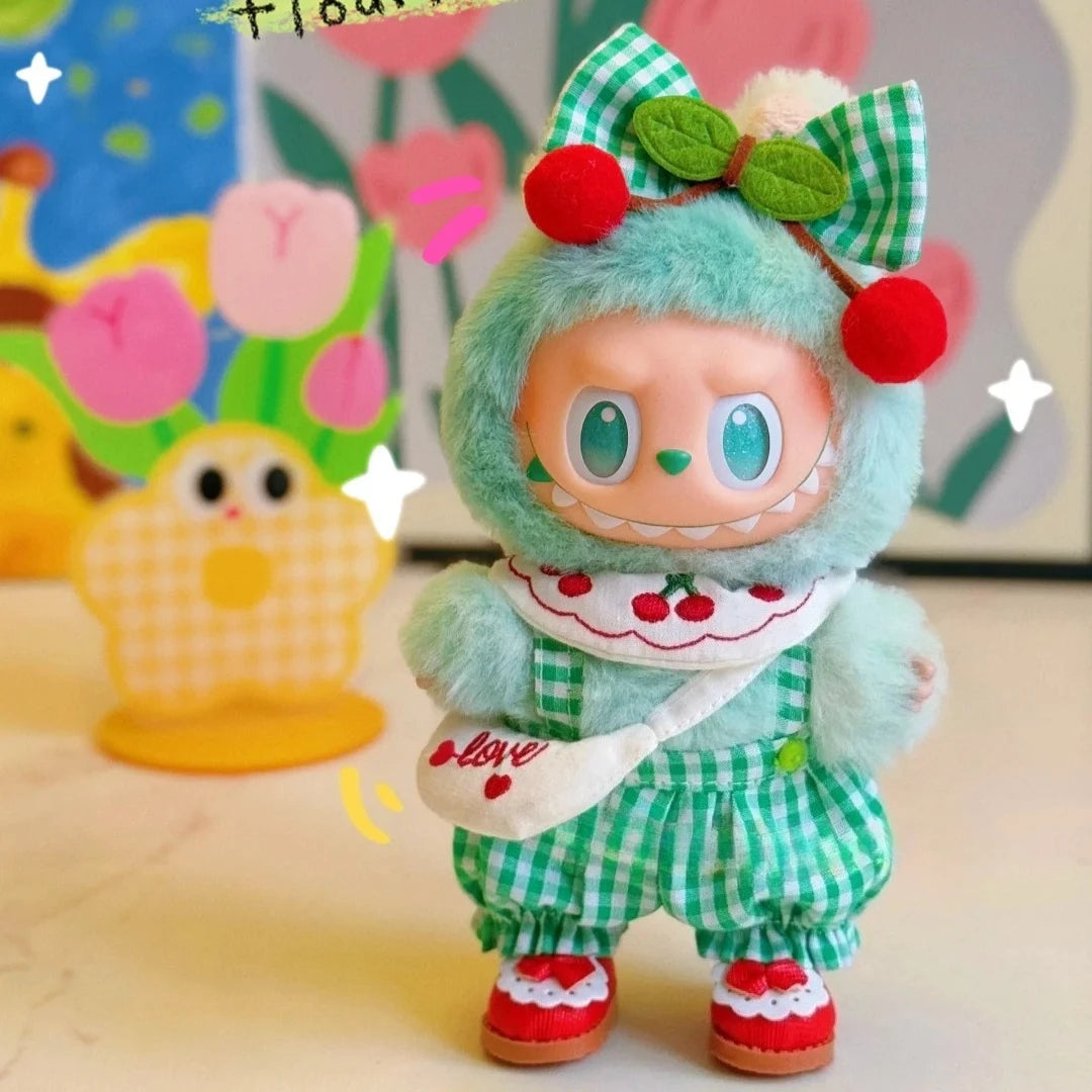 Labubu Ropa 3.0 Western Cowboy Jumpsuit with Hat Set for V1/V2 Labubu Outfit Cute Doll Clothes Accessories Trendy Gift