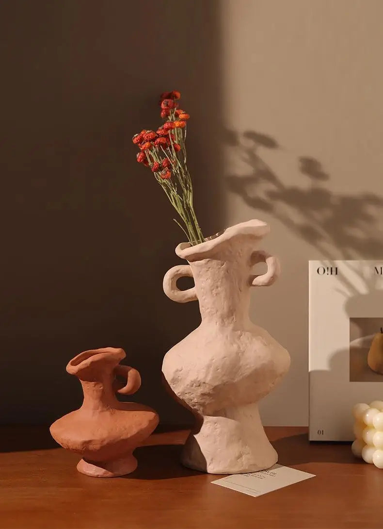Hydroponics Nordic Style Simple Flower Pot, Ceramic White Vases, Table Accessories, Bathroom Aesthetic Room Decoration