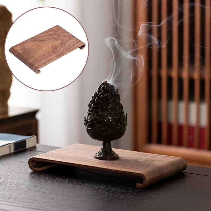 Walnut Tea Cup Tray Wooden Soap Scented Candle Storage Holder Houseold Groggery Desktop Dessert Storage Box Decorative Plate