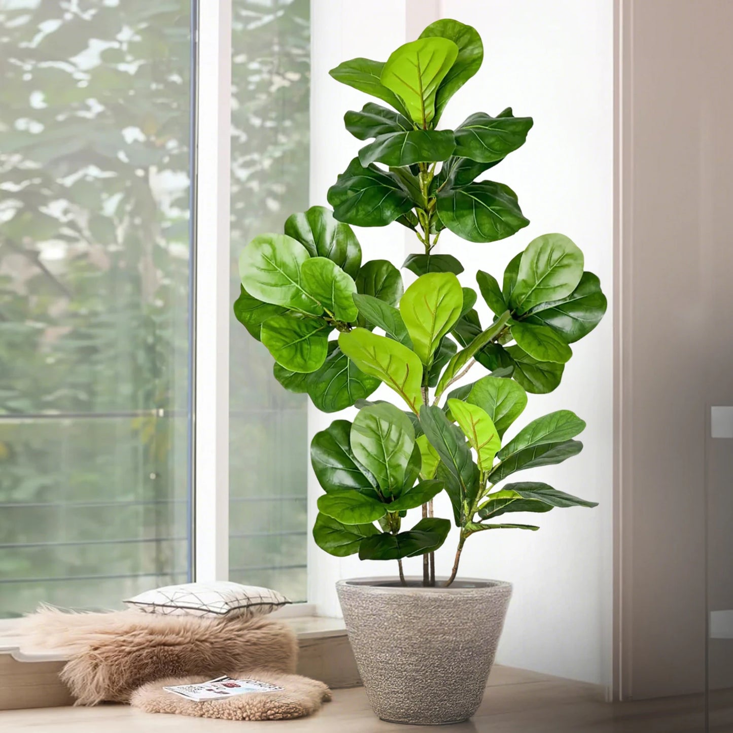 76-135cm Artificial Plants Fake Bamboo Tree Branch Plastic Nandina Leaves Tall Green Landscape For Home Garden Decor