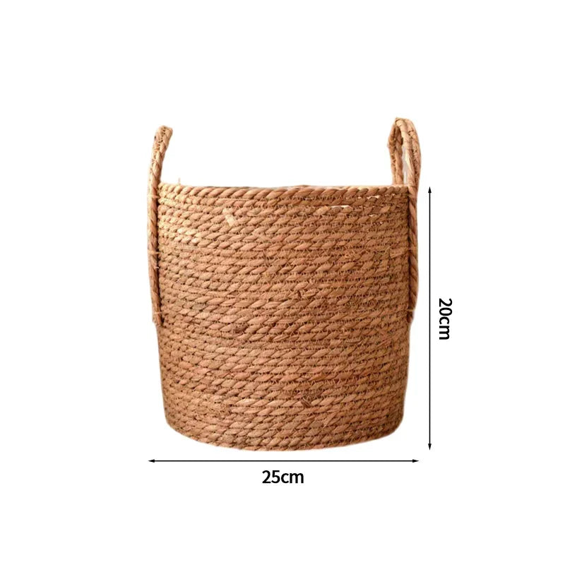 Picnic Baskets Wicker Baskets Laundry Basket Straw Weaving Flower Plants Pot Woven Garden Flowerpot Sundries Storage Basket