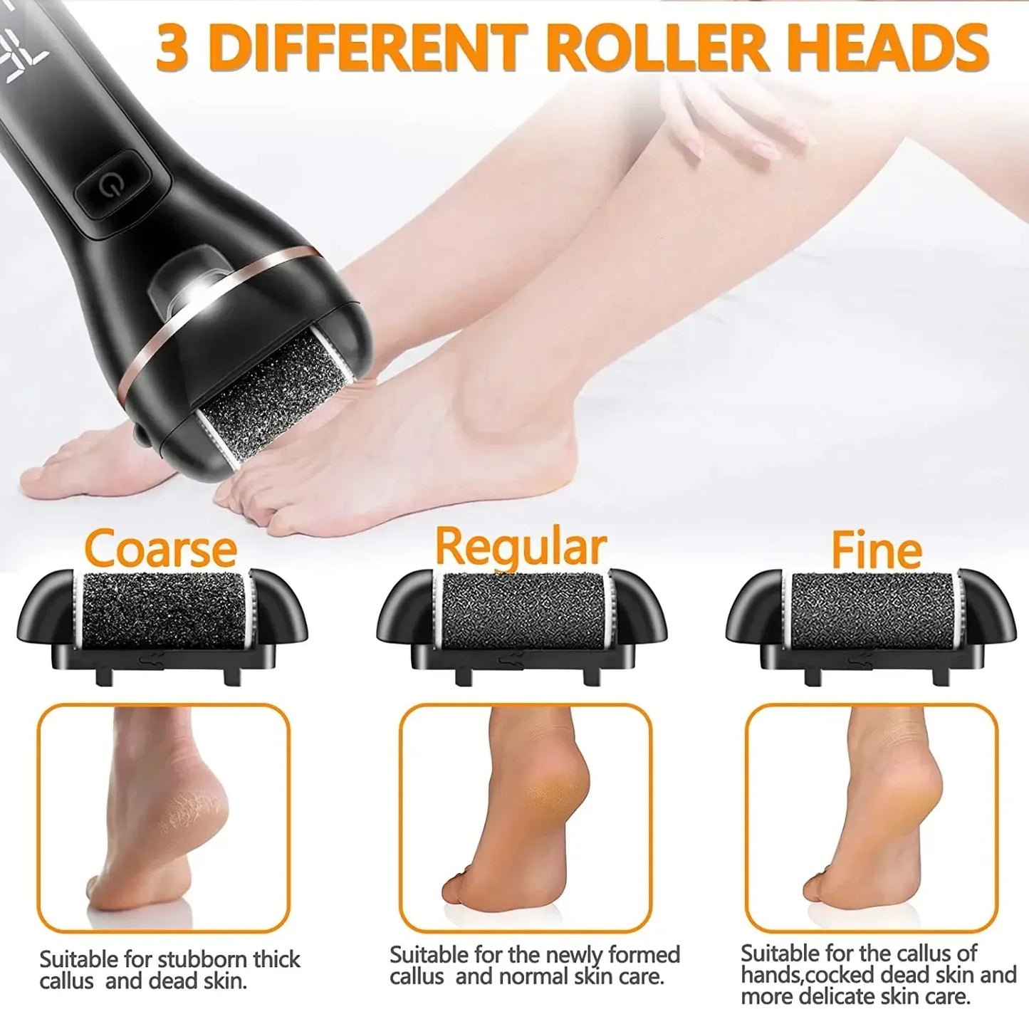Electric Foot File Callus Remover Machine Rechargeable Foot Grinder Pedicure Machine Pedicure Device Foot Care Tools Feet
