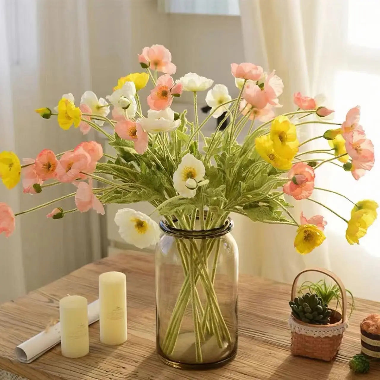1Pc Artificial Flowers Bouquet Silk Fake Flowers For Home Decor Garden Marriage Party Wedding Decoration DIY Vase Accessories