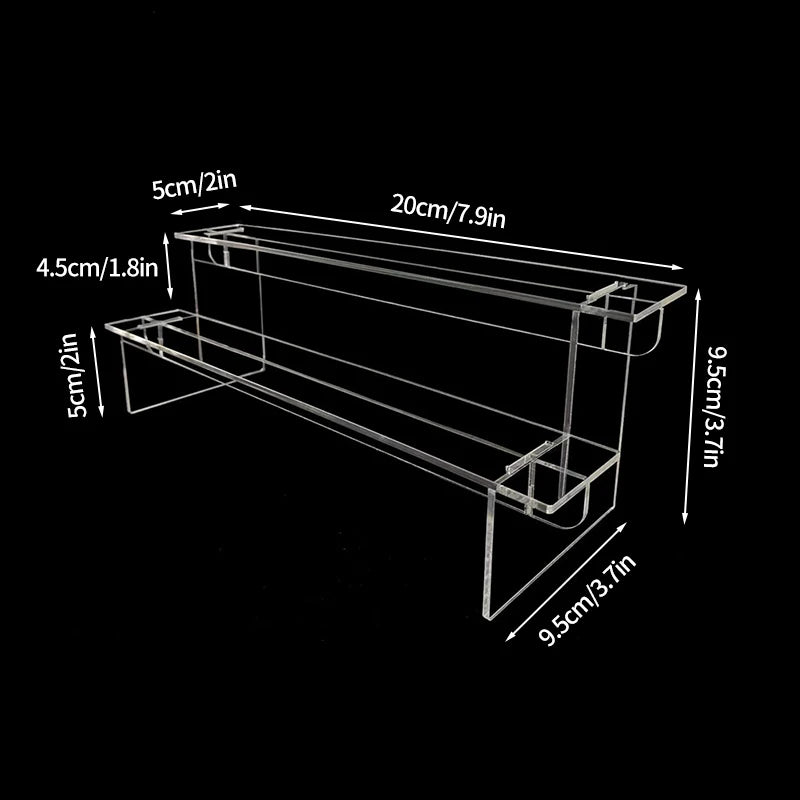 1-3 Tier Acrylic Display Stand Mini Doll Storage Rack Model Figurine Display Stand Transparent Ladder Makeup Organization Shelf