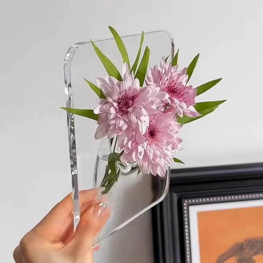 Acrylic Butterfly Frame Vase INS Modern Flower Vase Minimalist Clear Butterfly Vase Art Flower Holder Aesthetic Vase Home Decor