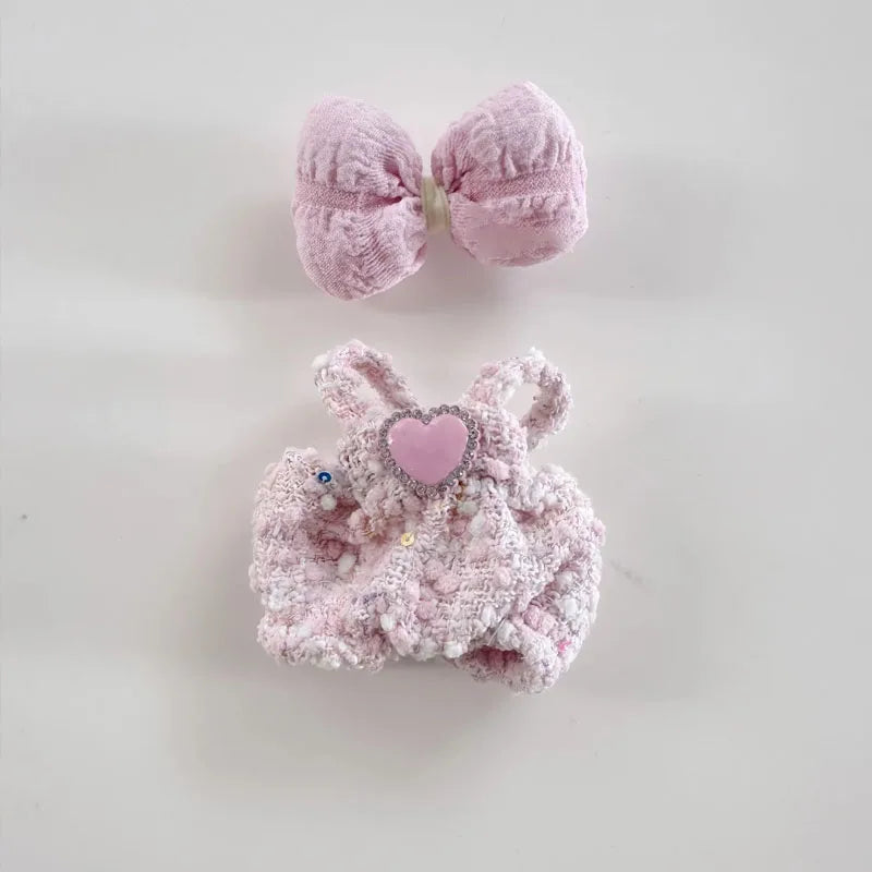 17CM Cute Labubu Doll Clothes Outfit Accessories Classic Dress Set for V2 Mini Dolls Clothing Girl Kid Gift Labubu Ropa