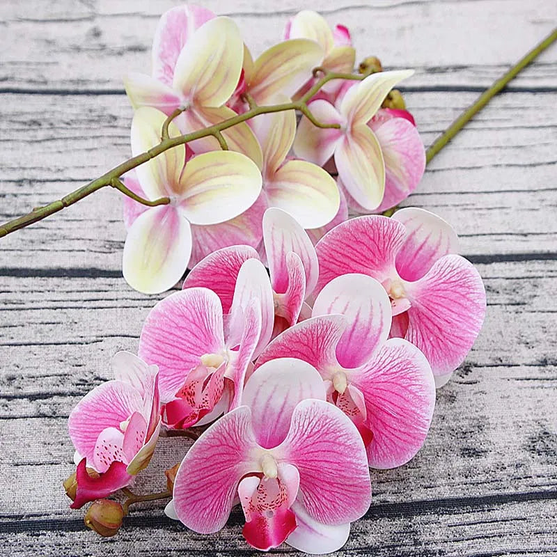 Artificial Phalaenopsis 3D Small Butterfly Orchid 6 Heads Fake Flower Home Drapery Wall Wedding Decoration Festival Diy Wreath