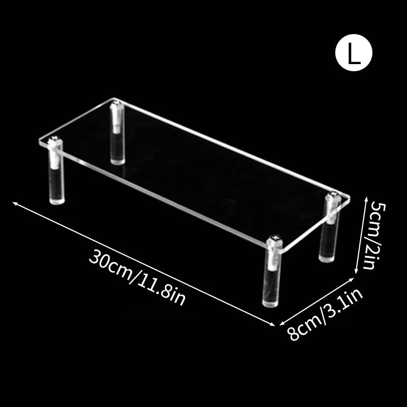 1-3 Tier Acrylic Display Stand Mini Doll Storage Rack Model Figurine Display Stand Transparent Ladder Makeup Organization Shelf