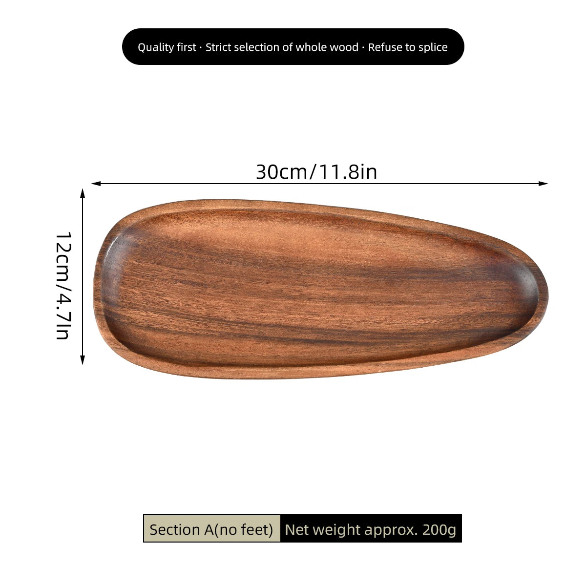 1Pc Wooden Tray, Walnut Color Entrance Key Tray, Jewelry Cosmetics Perfume Aromatherapy Tray
