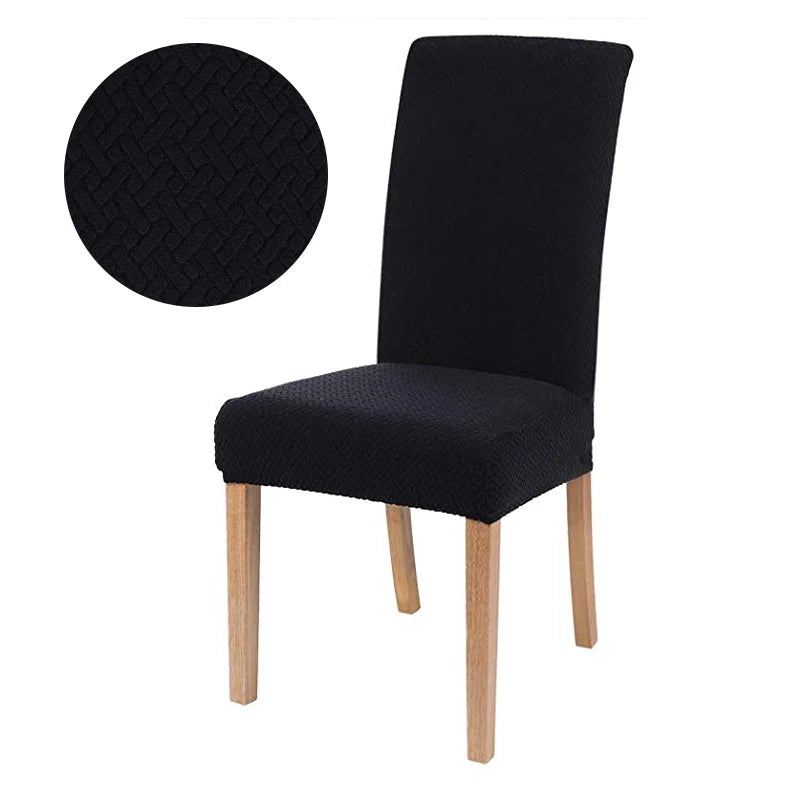 Jacquard Chair Cover for Dining Room Stretch Jacquard Dining Chair Cover Slipcover Elastic Spandex Kitchen Chair Cover