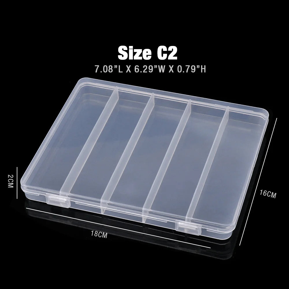 GOBASS Convenient Organizer Container Plastic Fishing Tackle Box 5 Grids Compartments Lure Hook Storage Case Fishing Accessories
