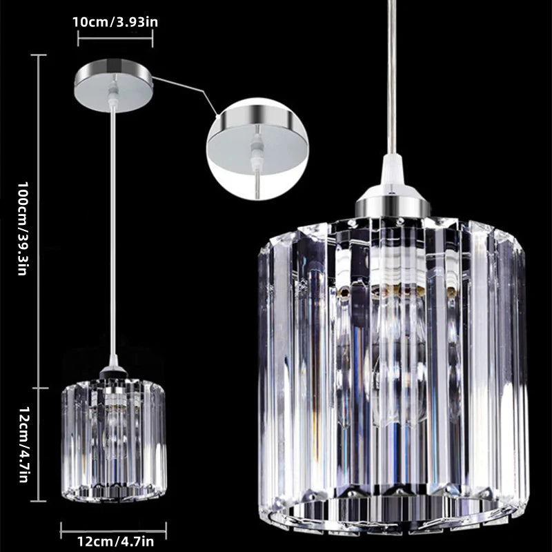 Modern American Minimalist Style Living Room Dining Room Bar Counter Bedroom Study Corridor 110V Chrome Iron Crystal Chandelier