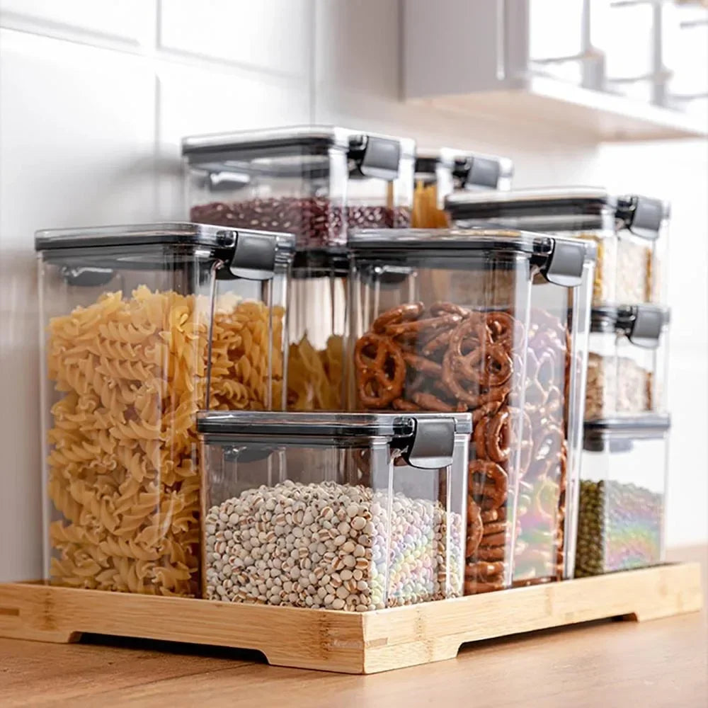 PET Food Storage Containers Kitchen Organization Kitchen Storage Box Jars Ducts for Food Storage Box Fridge Organizer Containers