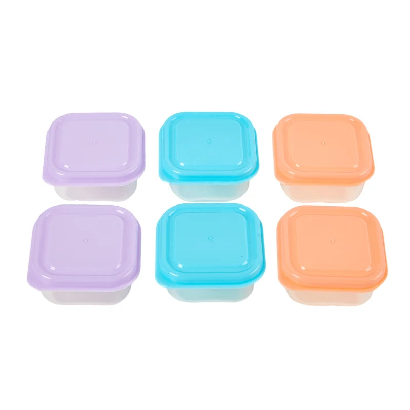 6Pcs Food Storage Container Small Plastic Moisture-proof Containers Mini Kitchen Storage Box with Leakproof Lid Kitchen Accessor