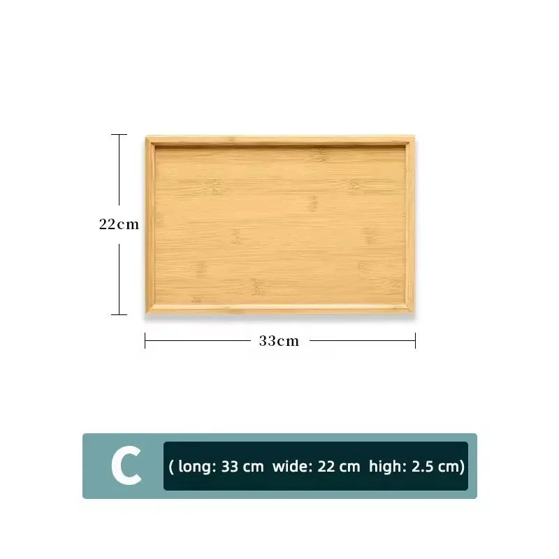 Wooden Tray High-value Rectangular Solid Wood Tea Fruit Snack Tray Desktop Storage Tools Homehold Restaurant Utility Wooden Tray