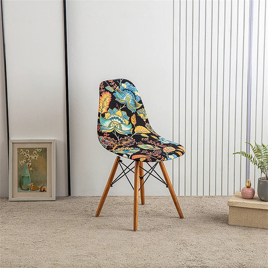 1Pc Printed Dining Table and Chair Cover Household Elastic Chair Cover Eames Chair Cover Special-Shaped Chair Cover