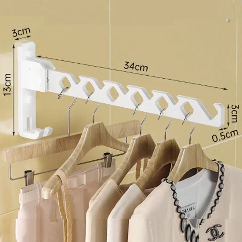 Clothes Drying Rack Adjustable Angle Clothes Hanger Wall-mounted Coat Dryer Collapsible Clothing Organizer Large Loading-bearing