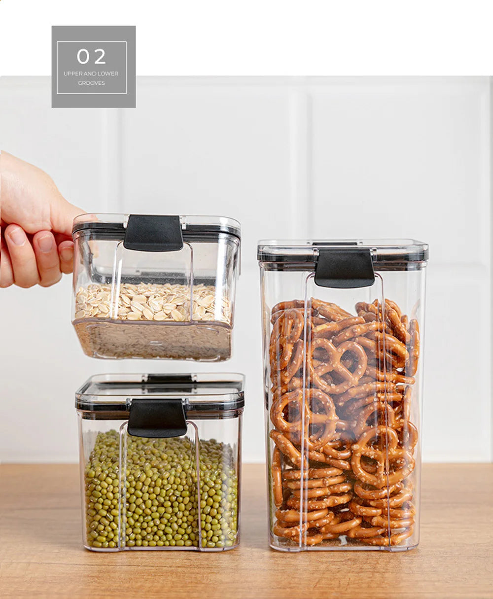 PET Food Storage Containers Kitchen Organization Kitchen Storage Box Jars Ducts for Food Storage Box Fridge Organizer Containers