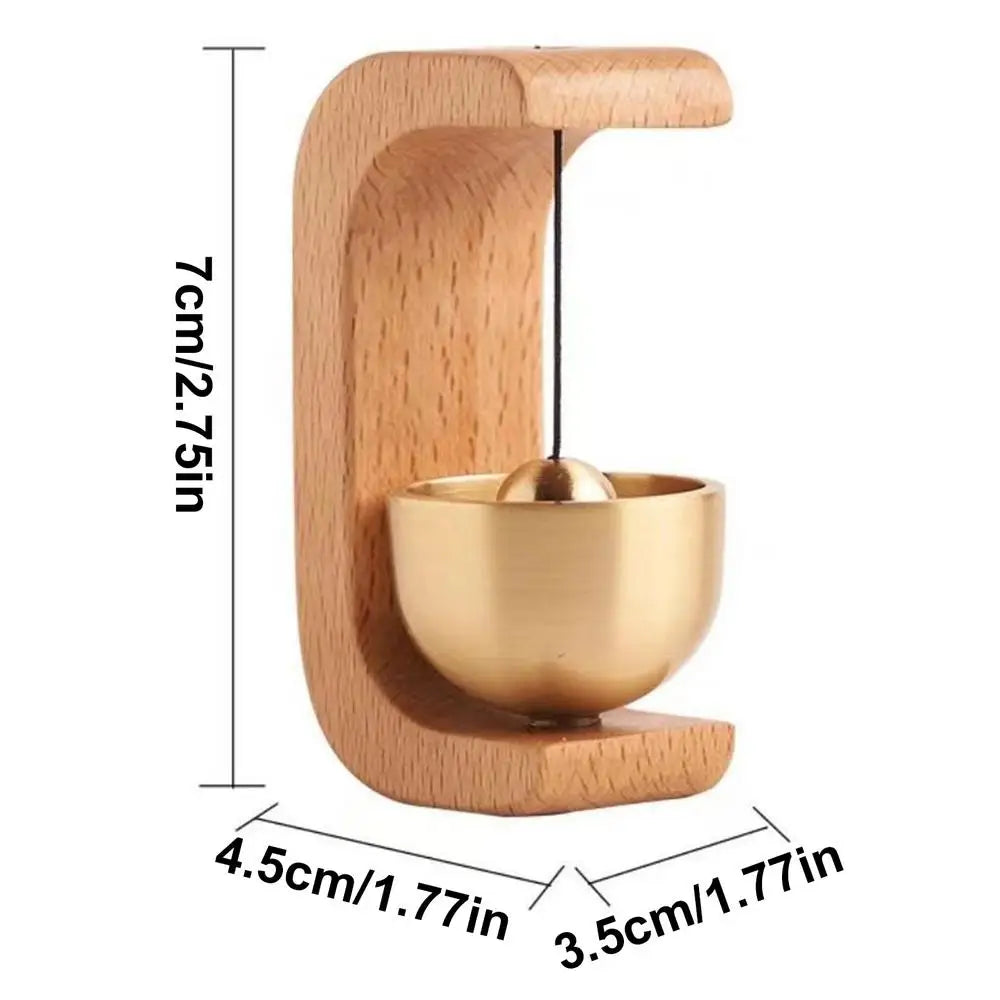 Magnetic Door Bell Natural Wooden Brass Doorbell Chime With Double-sided Tape For Home Doorbell Housewarming Gift