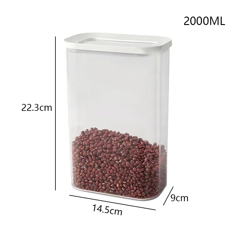 Plastic Sealed Storage Box Transparent Food Container Coffee Bean Organizer Food Storage Cereal Dispenser Kitchen Kitchen Items