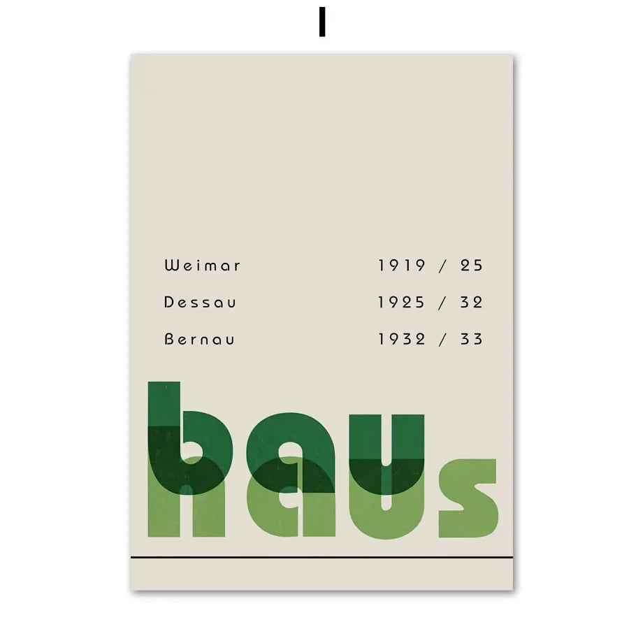 Scandinavian Modern Minimalist Wall Art Abstract Bauhaus Green Beautiful HD Canvas Poster Prints Home Bedroom Living Room Decor