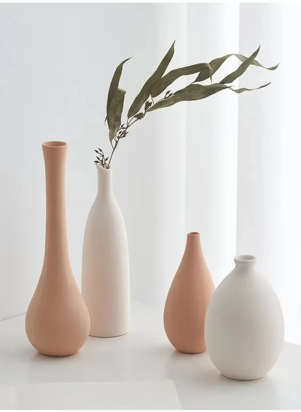 Plain Ceramic Vase Creative and Minimalist Arrangement Nordic Ins Style Decoration Pottery Props for Home Photography Plain Vas
