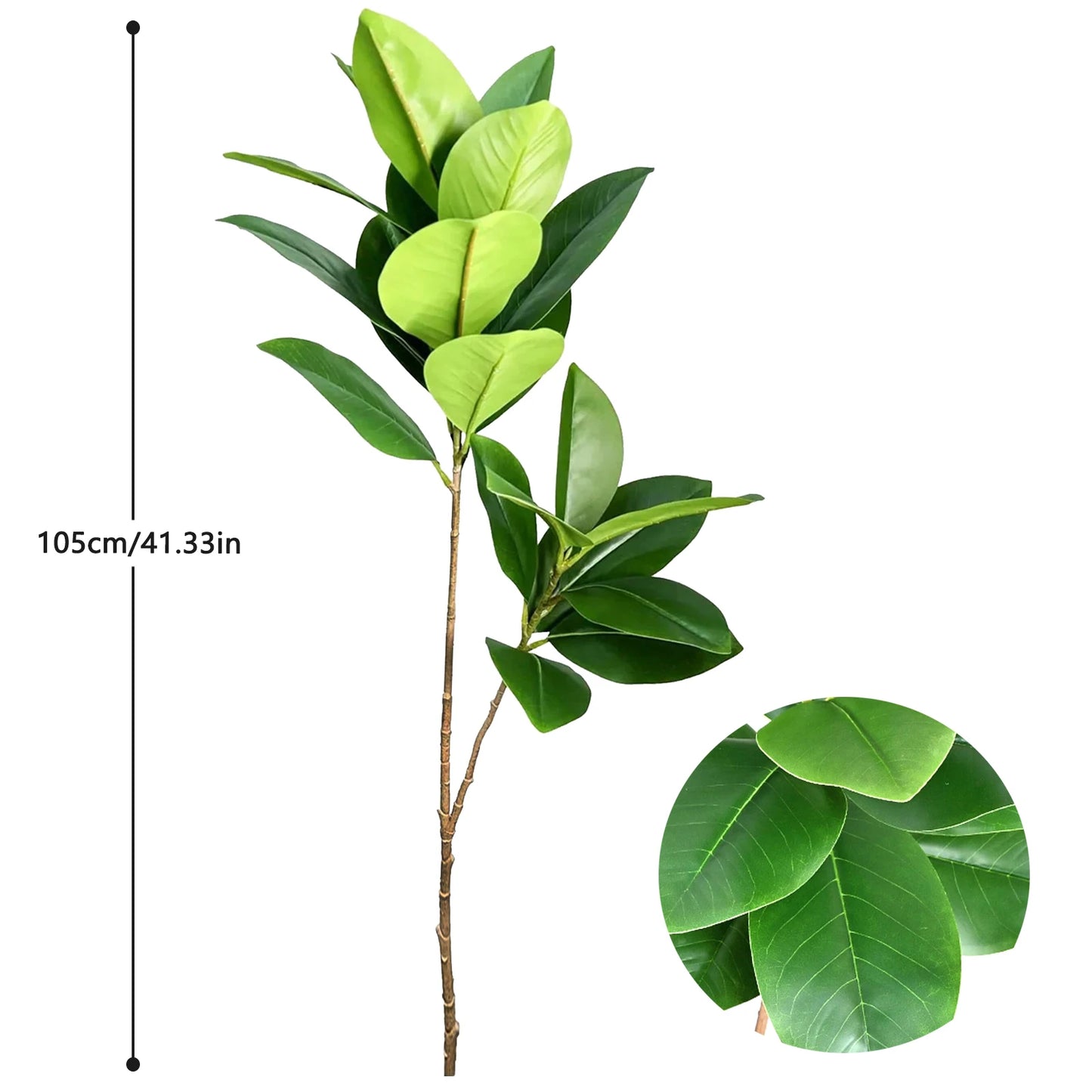 76-140(49.2in)Artificial Ficus Tree Branch Fake Lacquer Tree Plastic Banyan Plants Green Tall Palm Leaves For Home Garden Decor