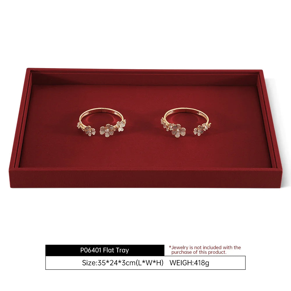 YinBeiNi Linen Stackable Ring Earring Bracelet Necklace Display Tray Jewelry Storage Drawer Insert Organizer Holder Tray P062