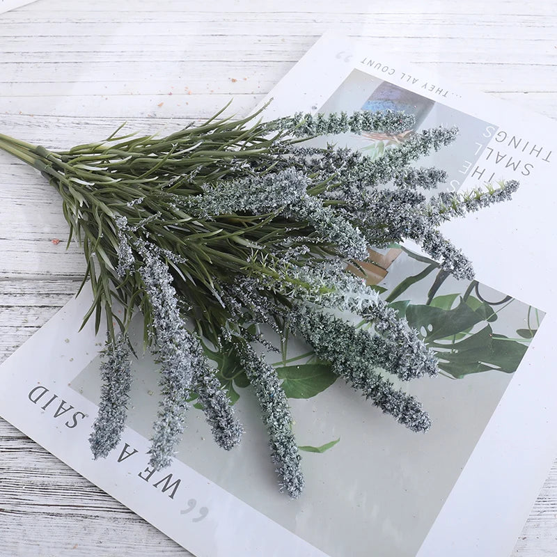 Foam Artificial Flowers Lavender Bouquet Christmas Wedding Home Decoration Indoor Outdoor Home Office Table Arrange Fake Plants