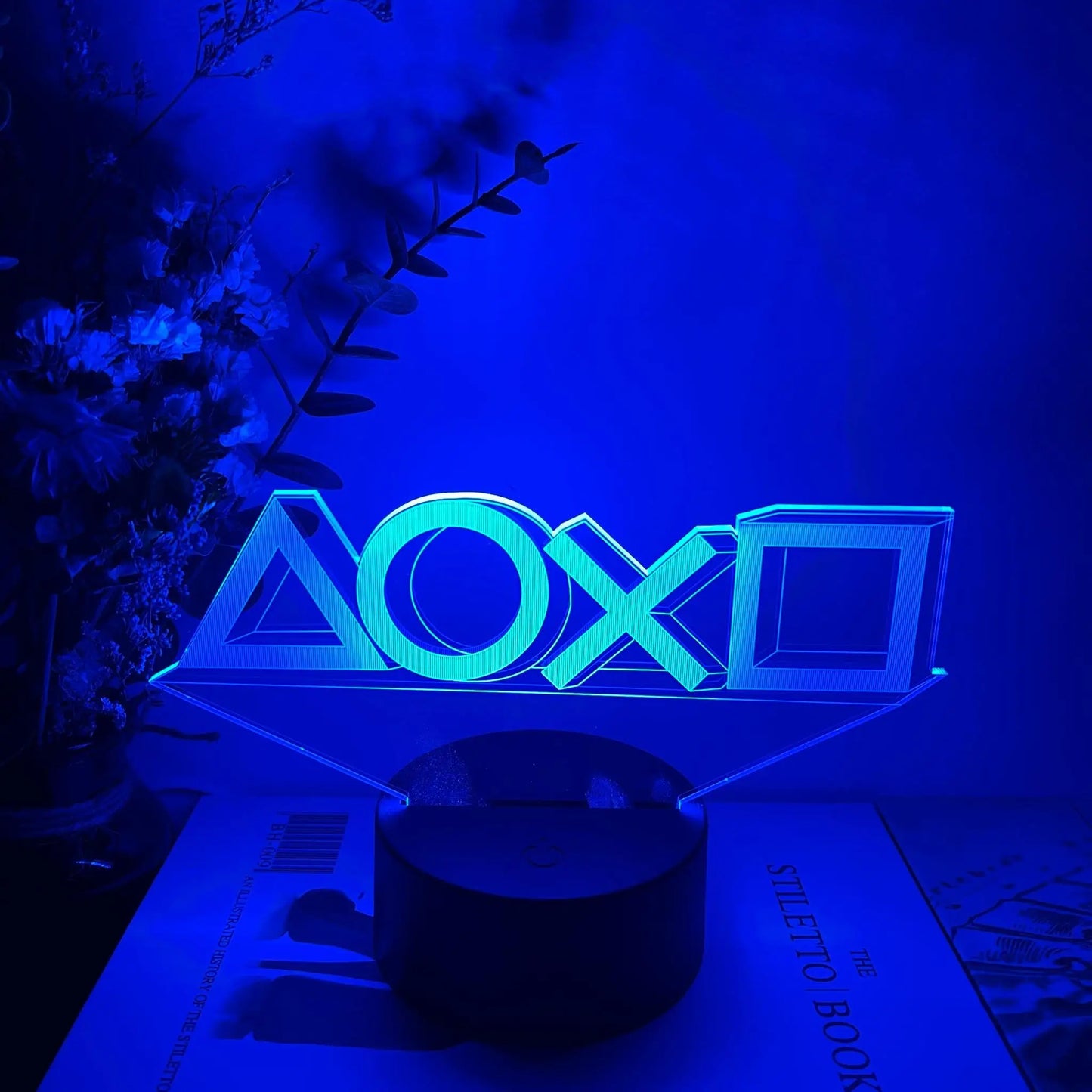For Playstation Logo 3D Night Lamp Gaming Room Desk Setup Lighting Decor on the table Game Sensor Light for Kids Bedside Gift