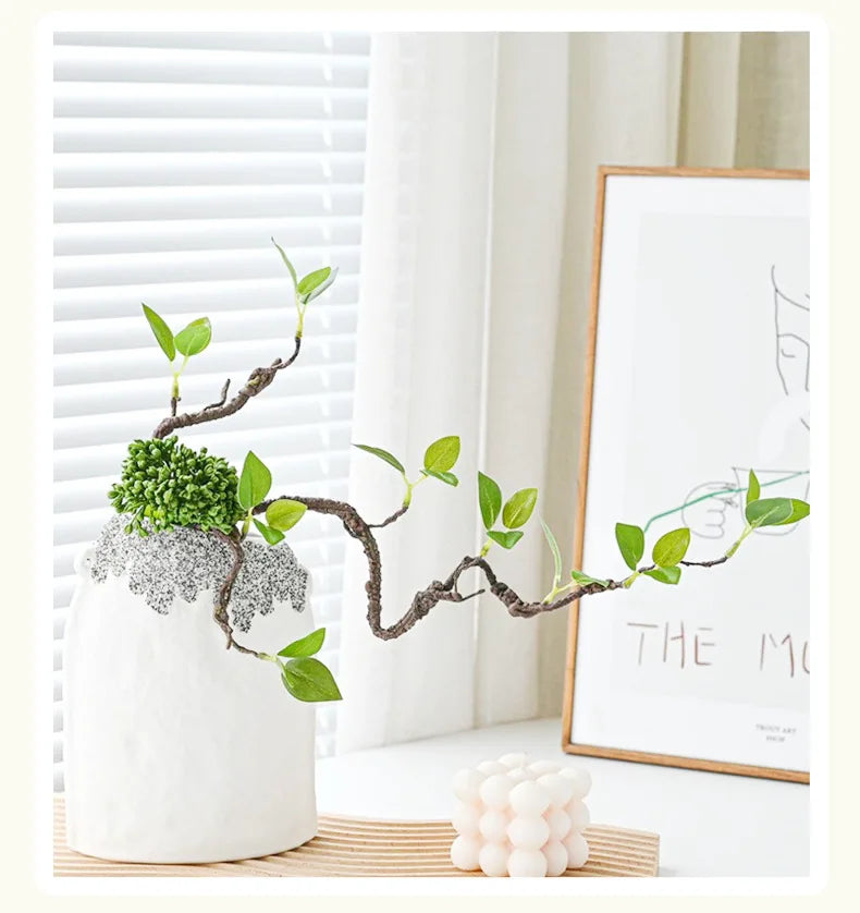 32.7 Inch Fresh Green Bud Fake Plant for Living Room Indoor Decoration Hotel Dining Table Floral Decor