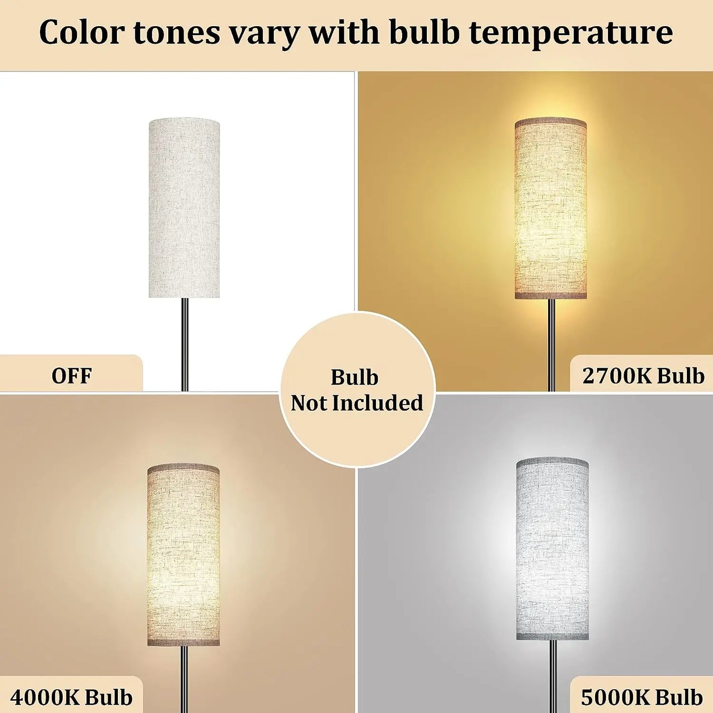 Floor Lamp for Living Room Modern Standing Lamps with Lampshade Lamp with Foot Switch for Living Room Bedroom Kids Room Office