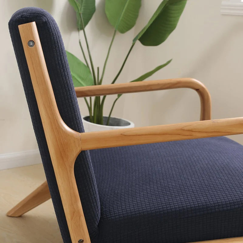 Armchair Slipcover Elastic Modern Chair Cover Zipper Stretch Wood Arm Chair Cover Protector Removable Seat Cover Home Decor