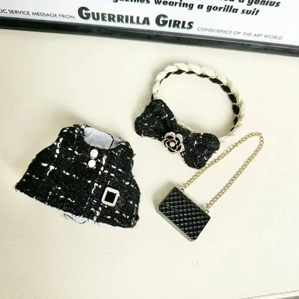 17CM Cute Labubu Doll Clothes Outfit Accessories Classic Dress Set for V2 Mini Dolls Clothing Girl Kid Gift Labubu Ropa